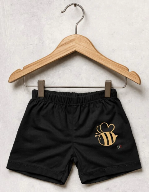 SHORTCITO ALGODON LIVIANO NEGRO BICHI BEBE