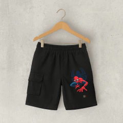 BERMUDA RUSTICA NEGRA SPIDER CON BOLSILLO NIÑO