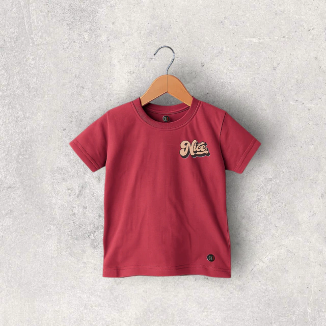 REMERA ALGODON BORDO NICE MANGA CORTA NIÑO