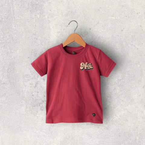 REMERA ALGODON BORDO NICE MANGA CORTA TEEN - comprar online