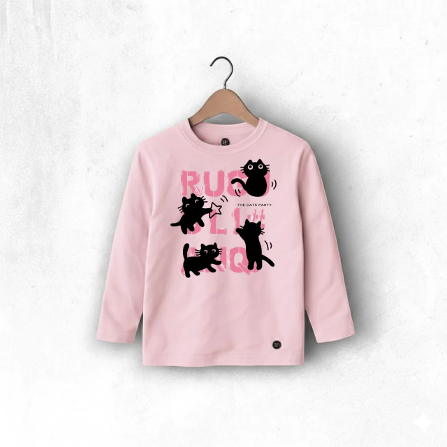 REMERA MANGA LARGA ALGODON ROSA RUGHT
