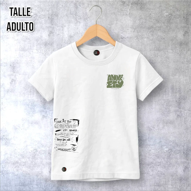 REMERA ADULTO BLANCO ALGODON MANGA CORTA EMI — imagen 3