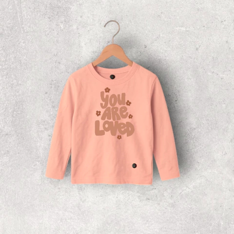 REMERA MANGA LARGA ALGODON LEYLA NIÑA DURAZNO