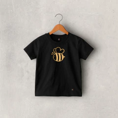REMERA MANGA CORTA NEGRA ALGODON BICHI BEBE
