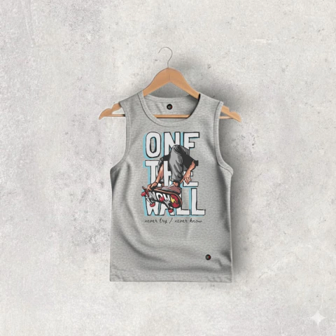 MUSCULOSA ALGODON GRIS MELANGE WALL TEEN