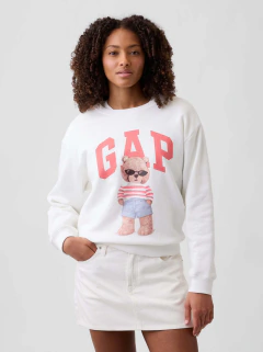 Buzo Gap Mujer Logo Bear White