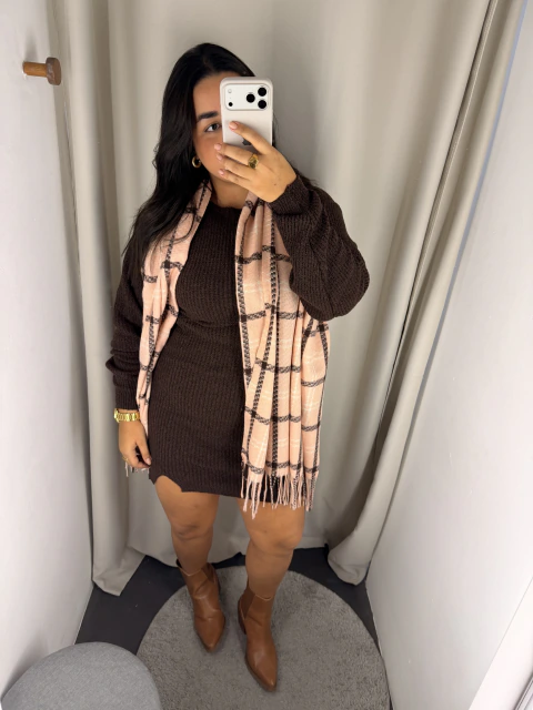 Vestido Tricô - Marrom