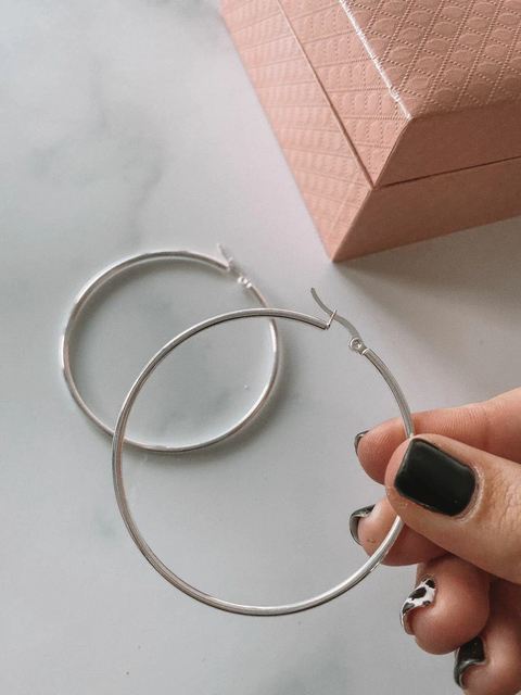 Par de argollas basicas 5cm AB