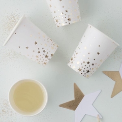 Vasos Polipapel estrellas Doradas x8 - comprar online