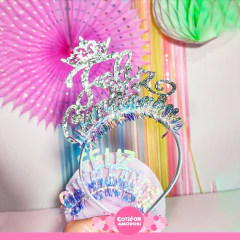 Vincha Feliz Cumpleaños Corona - Cotillón Amorosi