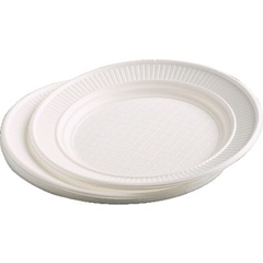 Platos plásticos blancos 22cm x10