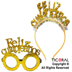 Set vincha y anteojos feliz cumpleaños