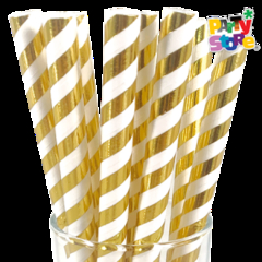 Maxi Sorbetes Rayados Dorados x12