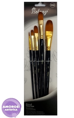 Set De Pinceles Bolong Angulares Lengua de Gato x5
