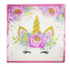 Servilleta Unicornio Con Flores