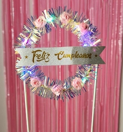 Topper Feliz Cumple Con Luz 3 secuencias - comprar online