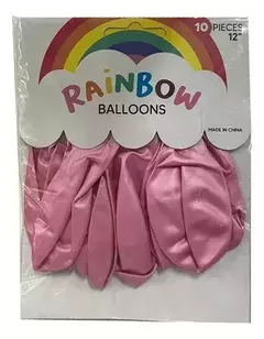 Globo Rainbow 9" 10 unidades. Rosa