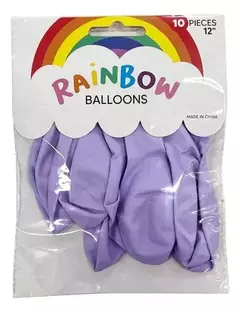 Globo Rainbow 12" 10 unidades. Lila