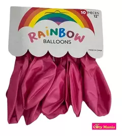 Globo Rainbow 12" 10 unidades. Fucsia perlado