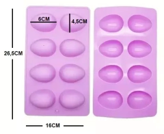 Molde Silicona Huevo Liso 8 Cavidades - comprar online