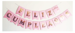 Banderin Feliz Cumpleaños Rosa Pastel 3348-1