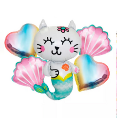 Set Globos Gatito Sirena x5