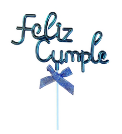 Topper Feliz Cumple Metalizado - comprar online