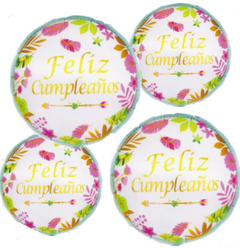 Globo FelIz Cumpleaños Hojas 18'