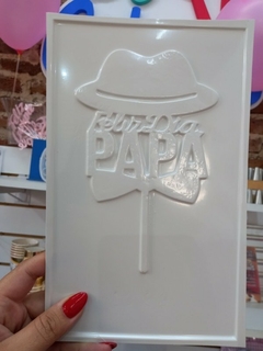 Placa topper feliz día papa Moño