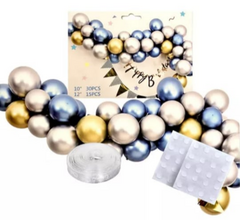 Set Arco de Globos x45 Plata /Celeste