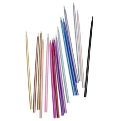 Vela perlada 15cm. x10 unidades color BLANCO.