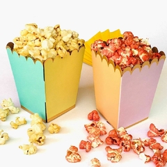 Pochoclera Multicolor Pastel Con Oro x 1 - comprar online