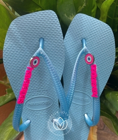 HAVAIANAS SQUARE PINGENTE OLHO GREGO