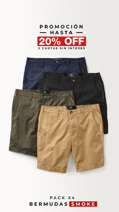 PACK X4 BERMUDAS DE GABARDINA