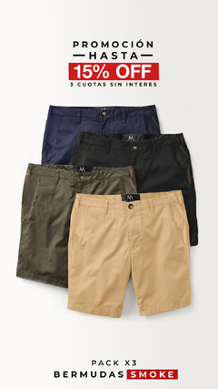PACK X3 BERMUDAS DE GABARDINA