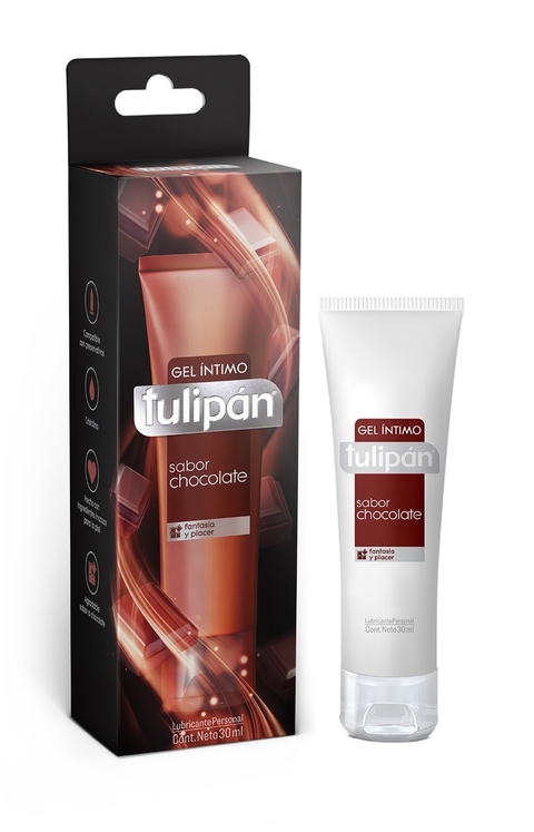 GEL ÍNTIMO TULIPÁN CHOCOLATE. El gel íntimo lubricante Tulipán Sabor chocolate posee un agradable aroma y sabor, provocando una deliciosa y sensual experiencia.  Está especialmente recomendado cuando se desee obtener una lubricación más intensa.