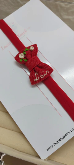 Mini Laço de linho personalizados com o nome ( Tam pp 4, 5cm) - comprar online