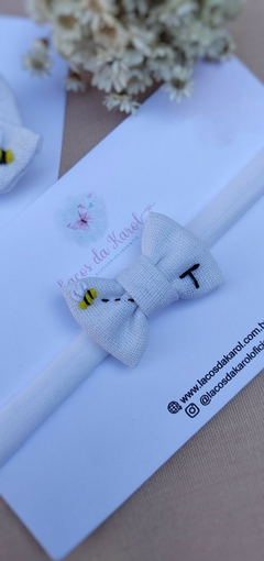 Mini coleção laço de Linho abelhinha