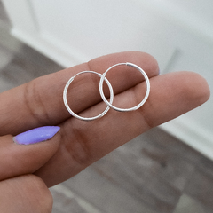 Argollitas Plata 16mm (Par) - comprar online
