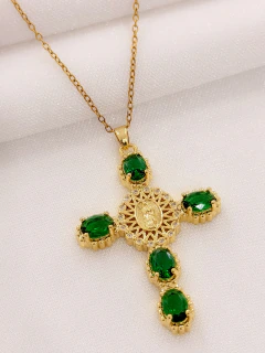 Collar Cruz Esmeralda - comprar online
