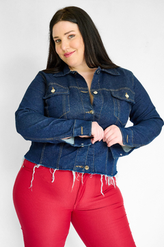 campera de jeans azul desflecada en internet