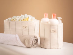 Combo Cambiador Antivuelco TUSOR LISO + Neceser rectangular + cilíndrico Estampado - comprar online