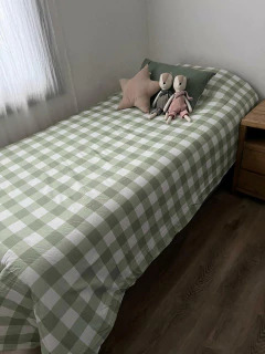 Acolchado para cama de 1 plaza Tussor Estampado cuadros - tienda online