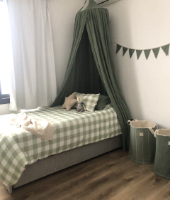 Acolchado para cama de 1 plaza + almohadon con funda Tussor Estampado cuadros - comprar online