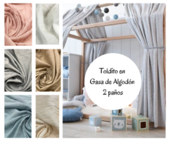 Dosel de gasa de Algodón para Cama Casita Montessori 2 paños