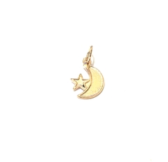 DIJE LUNA Y ESTRELLA RO22 (1,3 CM) ACERO ROSADO