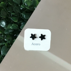 MINI AROS ESTRELLA MEDIANA (0,7CM) ACERO NEGROS AC2674