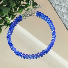 PULSERA CRISTALES AZULES (18CM ALARGUE A 21CM) P1523