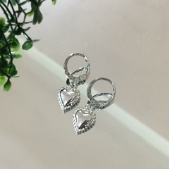 ARGOLLAS ACERO DIJE STRASS CORAZON AC2849