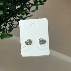 MINI AROS ACERO CORAZON STRASS AC2865